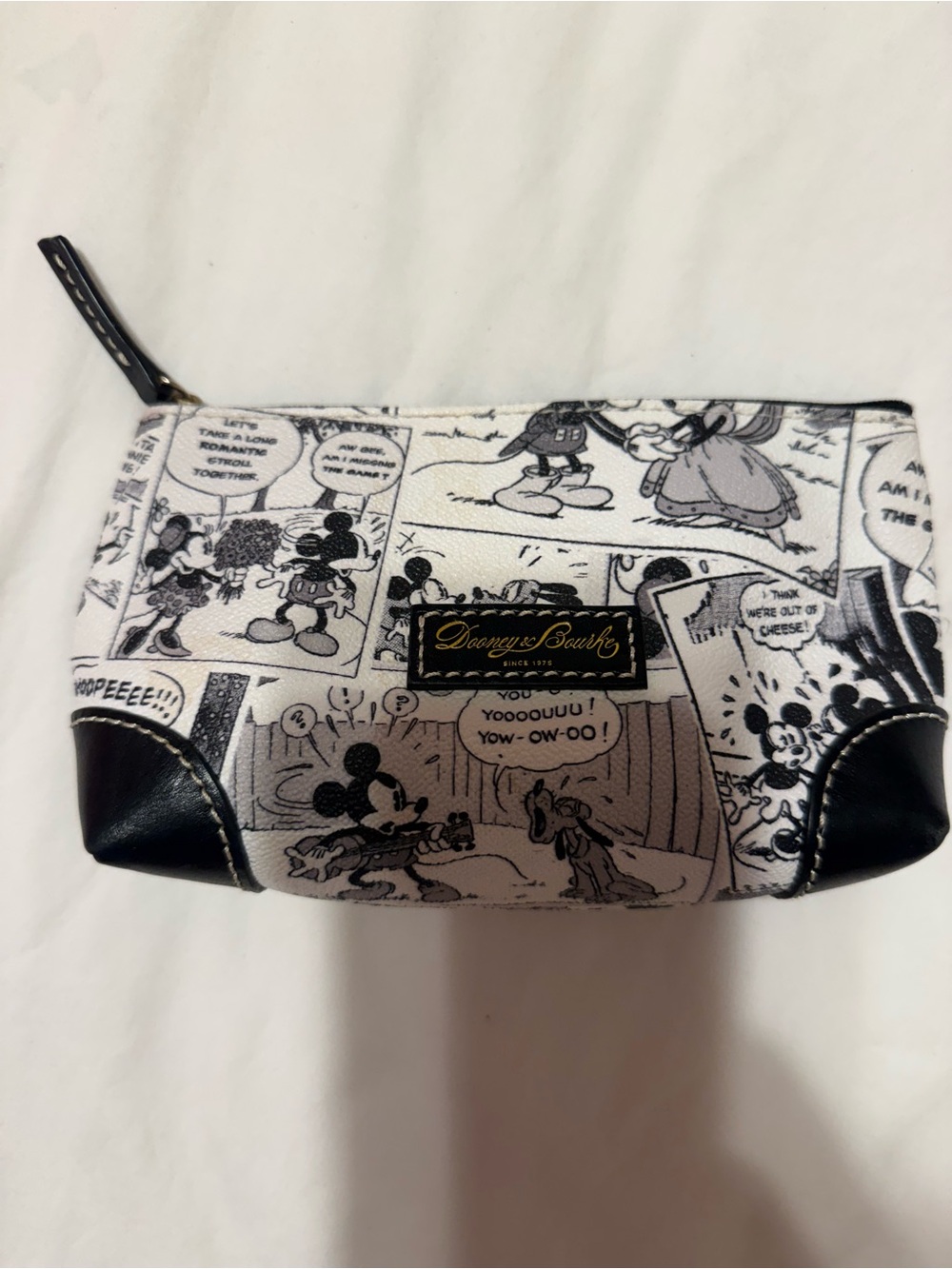 Dooney & Bourke Black and White Disney Comic Zip Pouch
